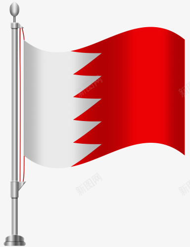 巴林国旗png免抠素材_新图网 https://ixintu.com 国旗 巴林 旗帜 白色 红色 锯齿