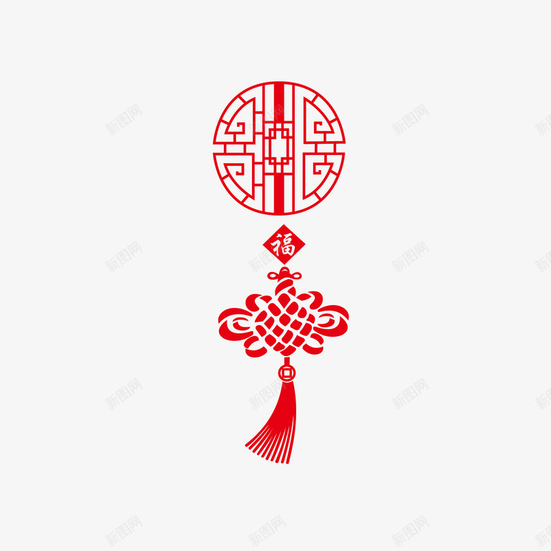 红色中国结png免抠素材_新图网 https://ixintu.com 中国结 墙纸 新年 祝福