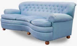 带靠背的吧椅蓝色柔软沙发高清图片