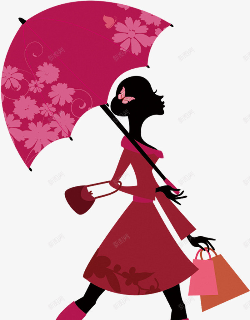 紫色卡通雨伞美女新娘手绘png免抠素材_新图网 https://ixintu.com 卡通 新娘 紫色 美女 雨伞