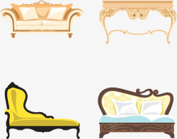 米色太妃椅欧式卧室家具高清图片