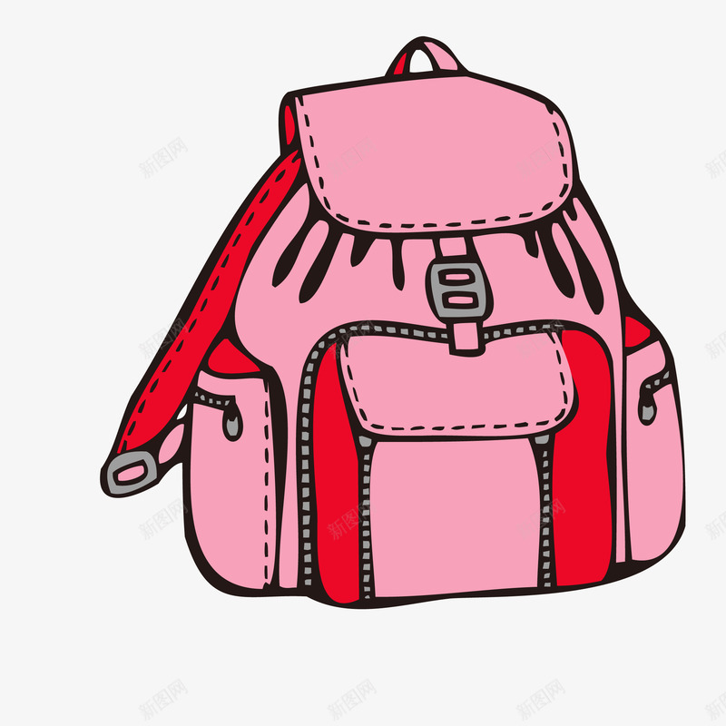 粉色双肩包png免抠素材_新图网 https://ixintu.com 双肩包 学习 学校 粉色