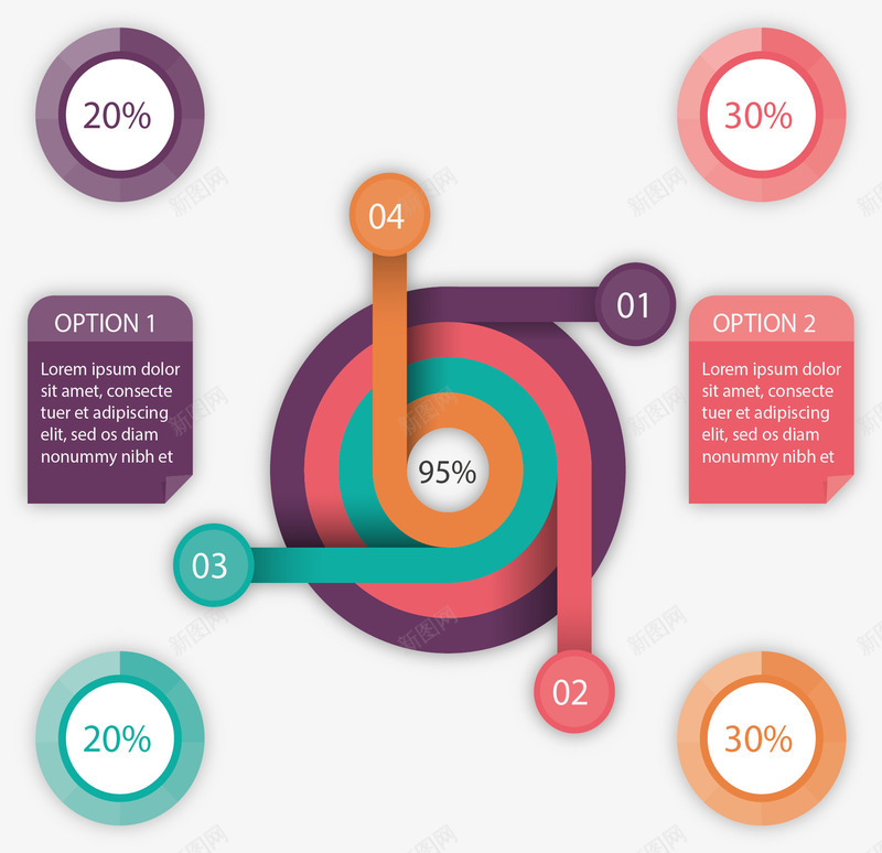 彩纸环形占比图png免抠素材_新图网 https://ixintu.com 分类占比 占比图 彩纸 环形图