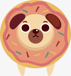 狗狗甜甜圈粉红甜甜圈矢量图高清图片
