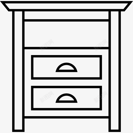 床头柜图标png_新图网 https://ixintu.com 办公桌 卧室 家 家具 抽屉 桌子