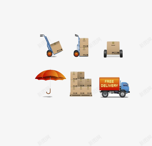 货物起重机png免抠素材_新图网 https://ixintu.com 货物 起重机 轮子 雨伞