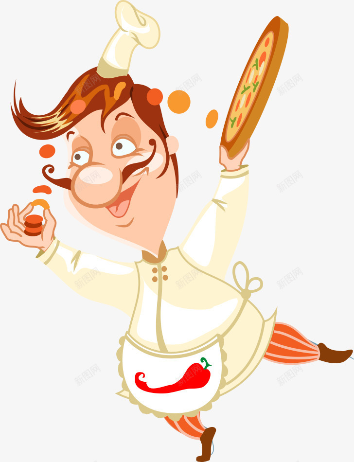 西餐厨师png免抠素材_新图网 https://ixintu.com pizza 人物 人物插画 卡通人物 卡通厨师 厨师 披萨 矢量人物 矢量厨师