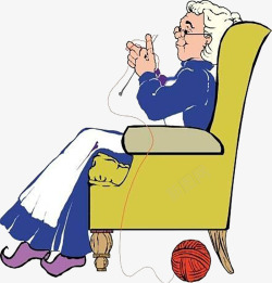 卡通居家沙发模特老年人沙发高清图片