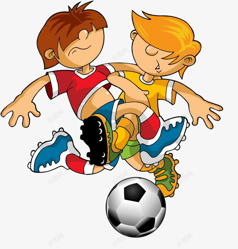 踢足球的男生png免抠素材_新图网 https://ixintu.com 孩子 手绘 足球 运动