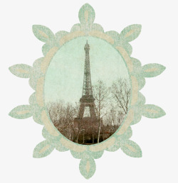 复古国外艺术铁塔装饰边框图案素材