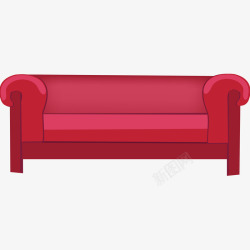 新颖舒适红色沙发卡通红色长沙发高清图片