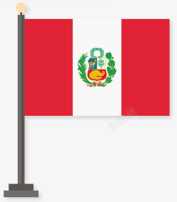 长方形秘鲁国旗矢量图素材
