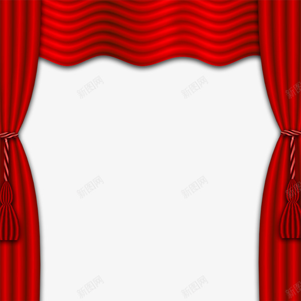红色窗帘布png免抠素材_新图网 https://ixintu.com 窗帘布 窗饰 红色 门帘