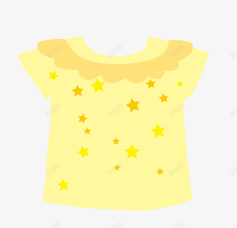 一件黄色的上衣png免抠素材_新图网 https://ixintu.com 上衣 五角星 动漫动画 半袖 卡通手绘 装饰图
