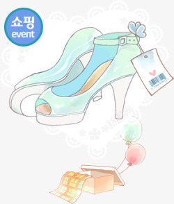 卡通漫画造型手绘卡通漫画高跟鞋造型韩式高清图片