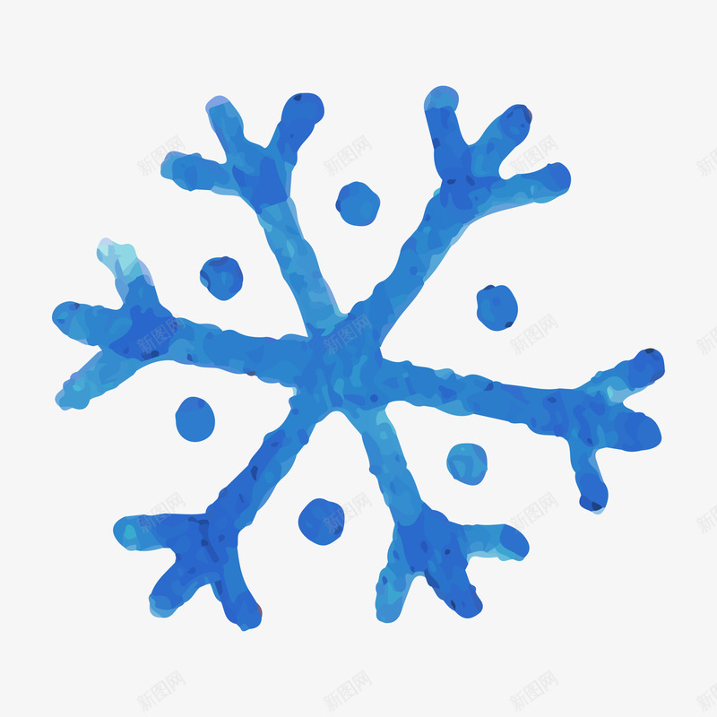 蓝色创意手绘雪花造型png免抠素材_新图网 https://ixintu.com 创意 蓝色 造型 雪花