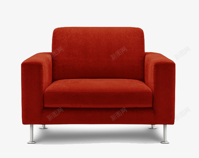 红色小沙发psd免抠素材_新图网 https://ixintu.com 小沙发 座椅 红色