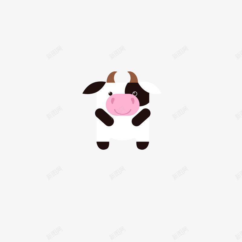 奶牛矢量图ai免抠素材_新图网 https://ixintu.com 方形动物设计矢量奶牛动物矢量图可爱 矢量图