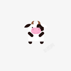 方形动物奶牛矢量图高清图片