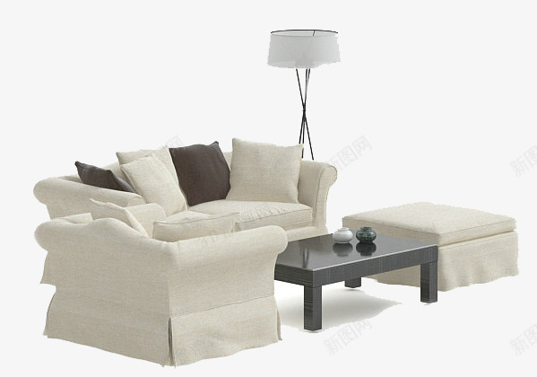 有质感麻布沙发png免抠素材_新图网 https://ixintu.com 家具 摆设 质感 麻布