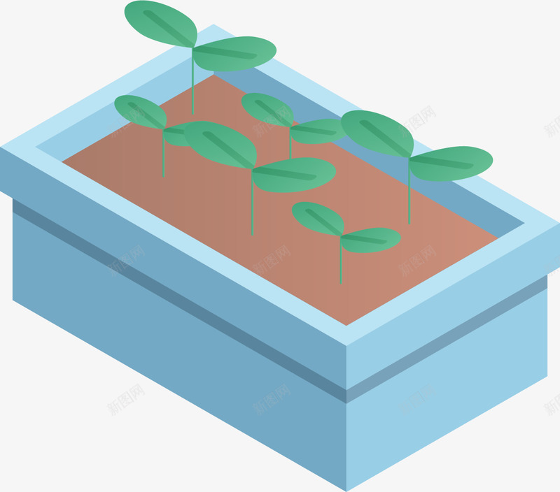 长方形花盆里的植物png免抠素材_新图网 https://ixintu.com 动漫动画 卡通手绘 植物 绿植 花盆 装饰图 长方形