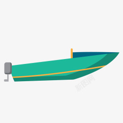 绿色航海小船素材