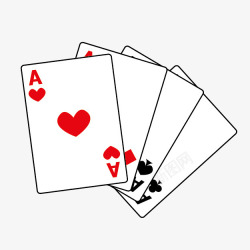 牌类游戏卡通红黑扑克牌高清图片
