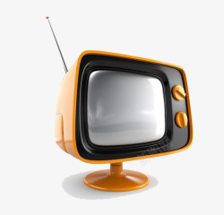 天线电视橙色的古老天线电视高清图片