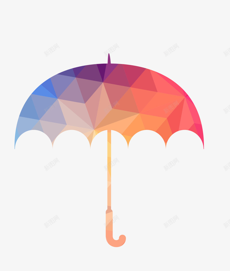 几何雨伞png免抠素材_新图网 https://ixintu.com 几何 渐变 雨伞