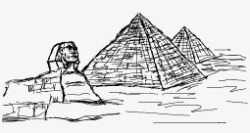 埃及金字塔造型手绘素材