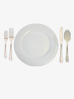 白色西餐餐具素材