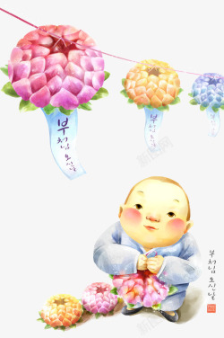 和尚祈祷摘花灯的和尚高清图片