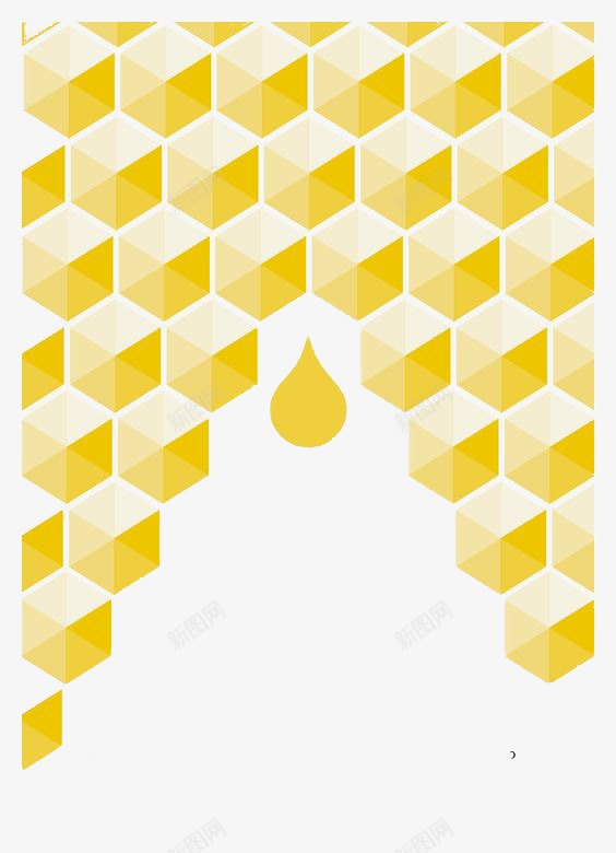 黄色立方体png免抠素材_新图网 https://ixintu.com 三角形 创意几何 正方形 水滴