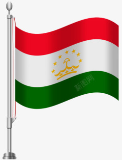 绿红白塔吉克斯坦国旗高清图片