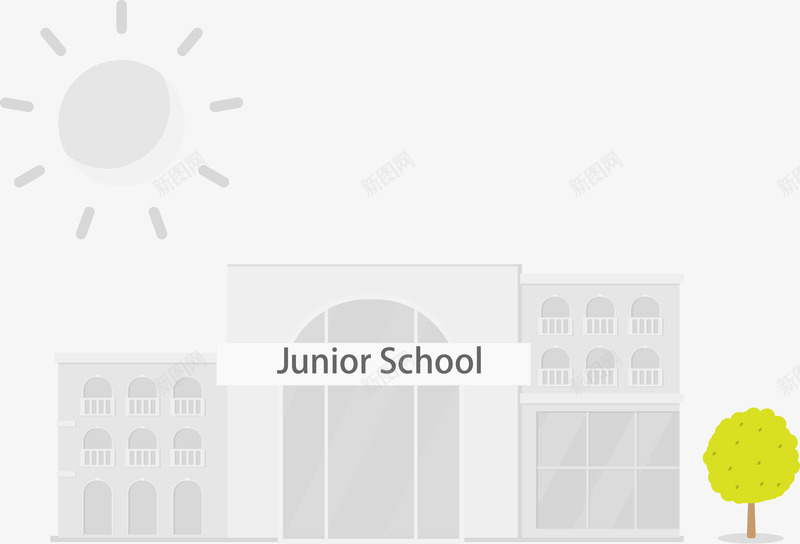 扁平化建筑学校png免抠素材_新图网 https://ixintu.com 学校 建筑 扁平化