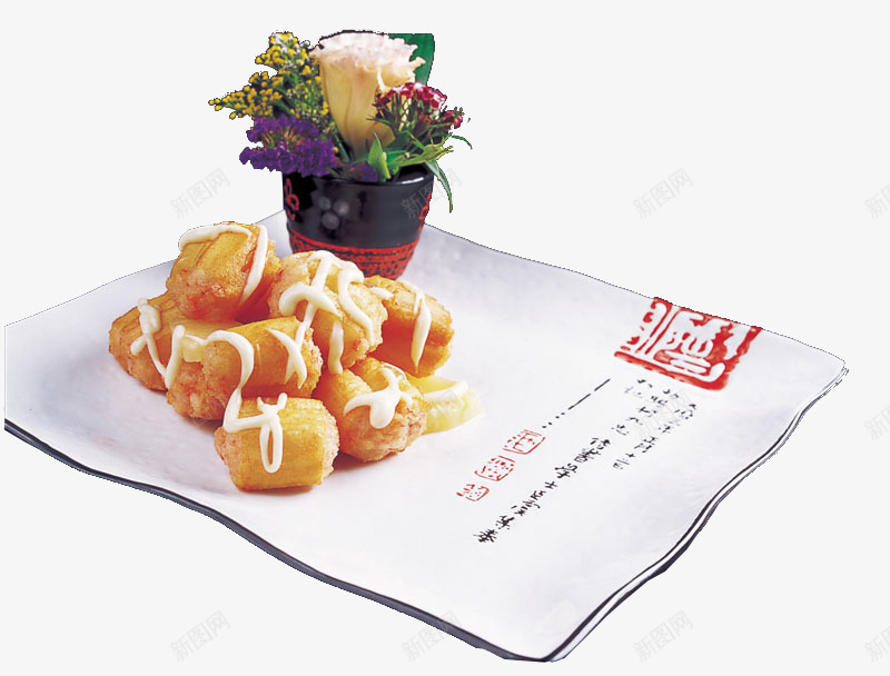 菠萝油条虾甜品png免抠素材_新图网 https://ixintu.com 油条 甜品 菠萝 虾
