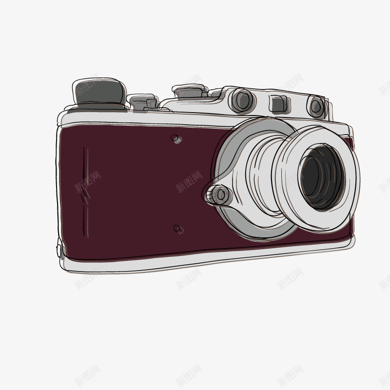 经典老式相机png免抠素材_新图网 https://ixintu.com 古老 手绘 相机 经典