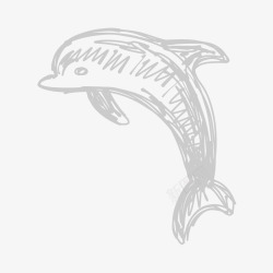 粉笔手绘海豚矢量图素材