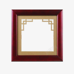 创意木框创意中国风红木框元素高清图片