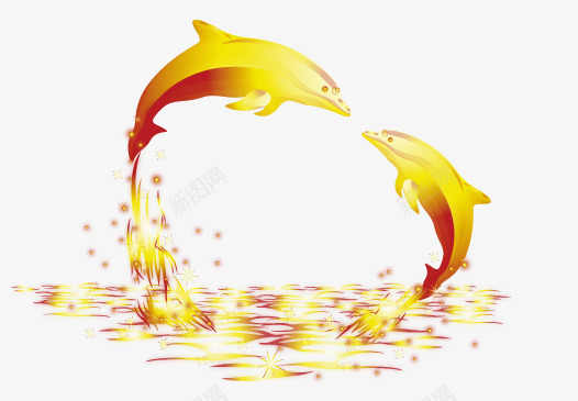 金色海豚跳跃矢量图ai免抠素材_新图网 https://ixintu.com 海豚 跳跃 金色 金色海豚跳跃矢量图 矢量图