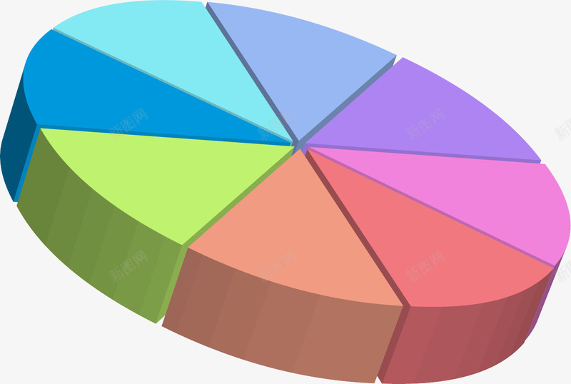 卡通手绘彩色扇形图png免抠素材_新图网 https://ixintu.com 创意 动漫动画 卡通手绘 彩色 扇形 饼状