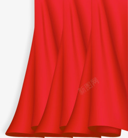 红色幕布窗帘素材