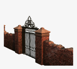 古典建筑欧式建筑古老城堡建筑铁门高清图片