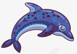 紫色手绘海豚素材