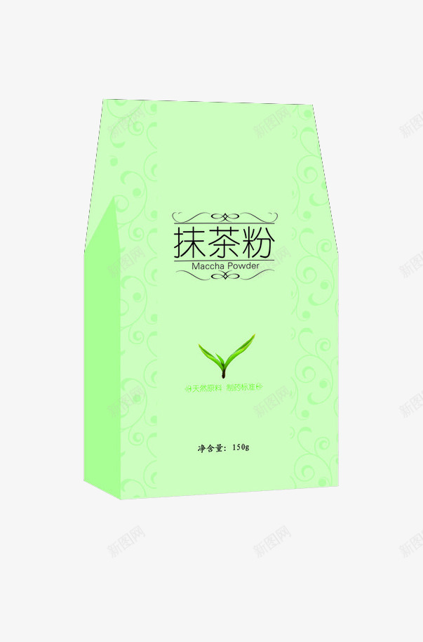 袋装抹茶粉png免抠素材_新图网 https://ixintu.com 抹茶粉 甜品 绿色 食材