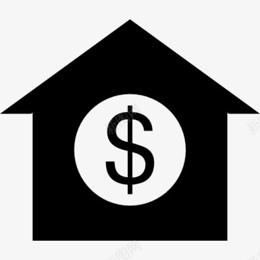 美元的符号在房子图标图标