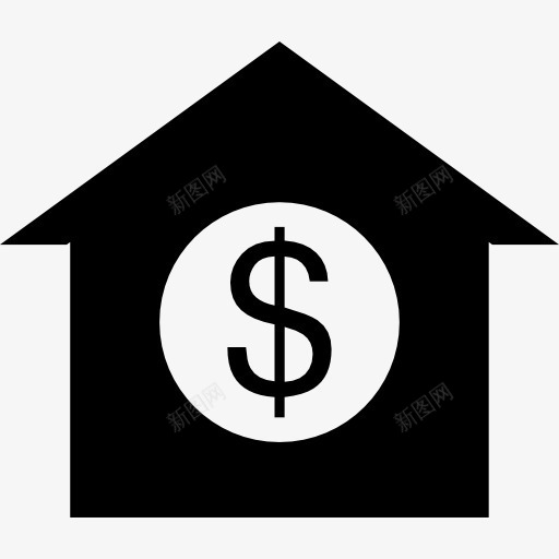美元的符号在房子图标png_新图网 https://ixintu.com 上箭头 建筑 房地产 箭头 美元 金钱