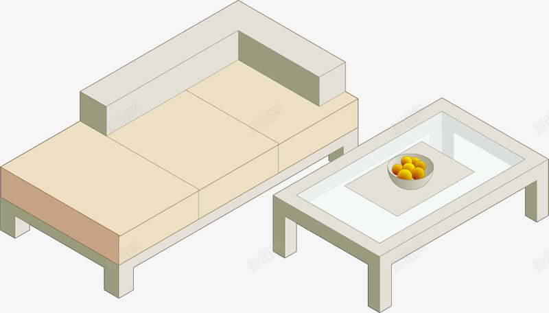 沙发茶几png免抠素材_新图网 https://ixintu.com 家具 家居 沙发 茶几