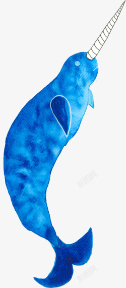 水墨海豚长犄角的海豚高清图片