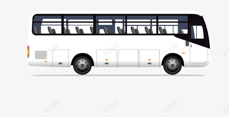 卡通手绘白色公交车png免抠素材_新图网 https://ixintu.com 公交车 创意 动漫动画 卡通车辆 手绘 白色工业车